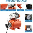 thumbnail image 2 of Yeshouse Stainless Steel 1HP Irrigation Pump, Shallow Well Electric Utility Pump with Pressure Tank for Sprinkler System, 2 of 7
