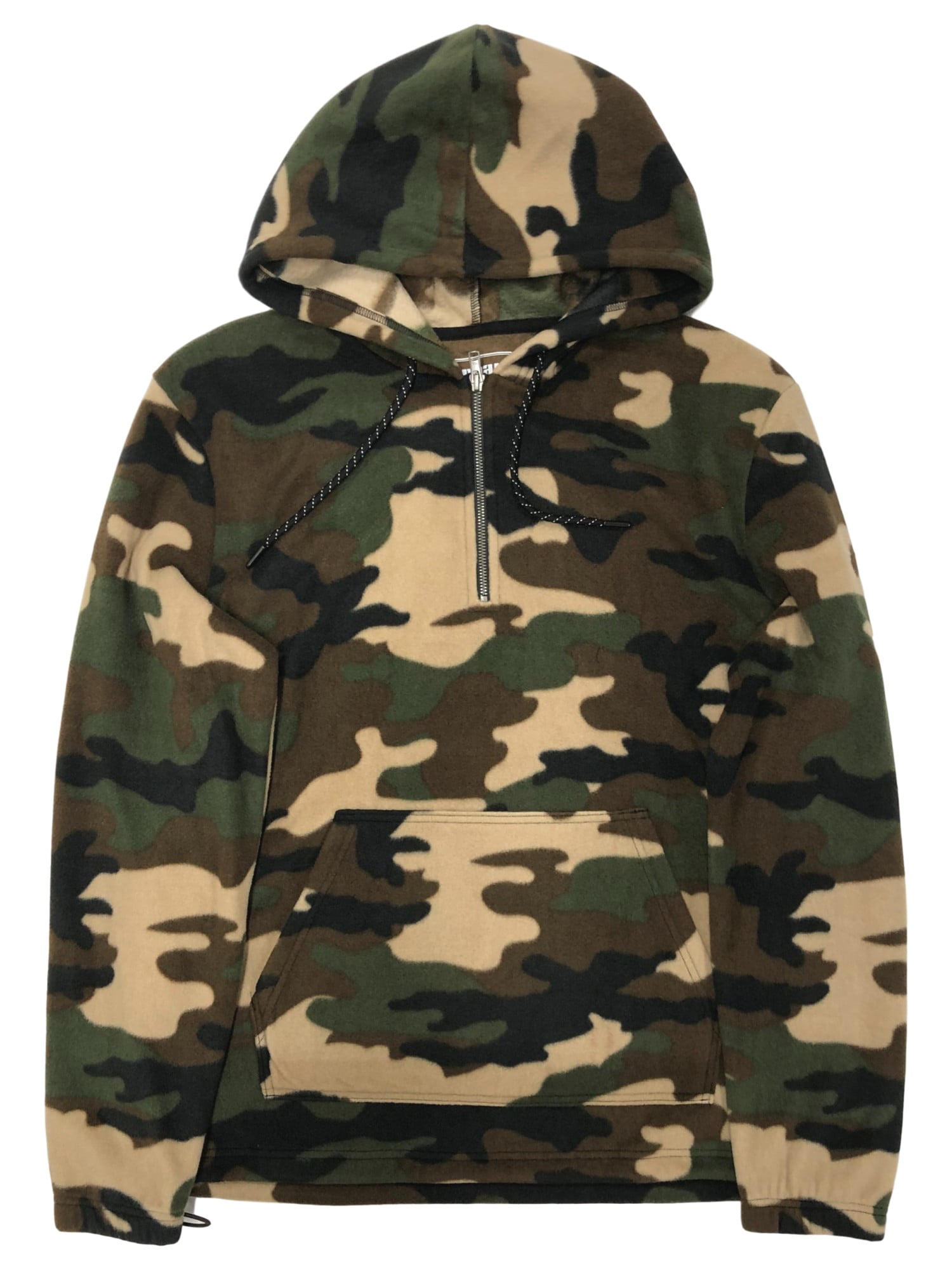 Mens Hooded Full Zip Top Hoodie Military Combat Army DPM Camo Fleece Jacket New