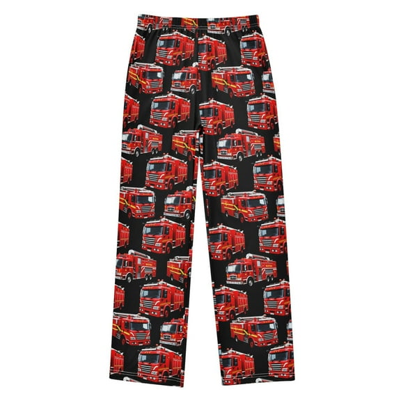joogoo Cartoon Fire Truck Cute Pajama Pants Pj Bottoms Sleepwear Lounge L