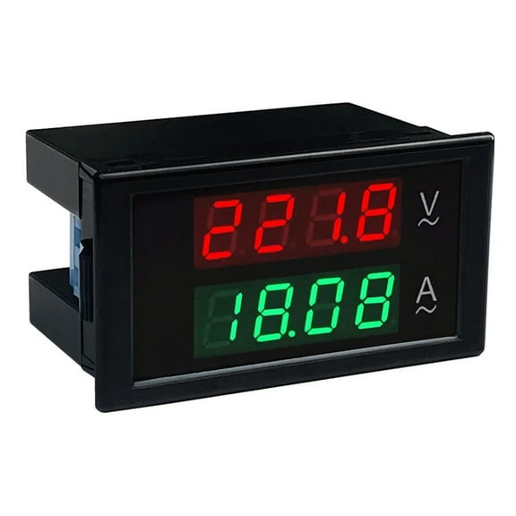 Amp AC 80-300V 100A Digital Voltmeter Ammeter Amperage Tester Gauge Green Red LED Amp Dual Display AC Panel Current Meter Tester With Current Transformer