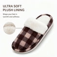 thumbnail image 4 of Knivor Plaid Scuff Slippers for Women Fuzzy Cuff Plush Lined House Slippers Non‑Slip Warm Indoor‑Outdoor Winter Home Shoes for Gift, 4 of 8
