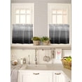 thumbnail image 5 of Black Grey Ombre 2 Panel Kitchen Curtains for Small Windows, Modern Abstract Art Texture Bathroom Tier Curtain, Short Window Treatment for Bedroom/Living Room 55"x36", 5 of 6