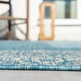 thumbnail image 3 of Unique Loom Outdoor Border Collection Area Rug - Floral Border (5' 1" x 8' Rectangle Aqua/Ivory), 3 of 7