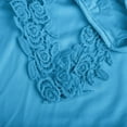 thumbnail image 6 of RKZDSR Women Tshirts Graphic,Plus Size Summer Womens Cold Shoulder Blouse Short Sleeve Cute Plain Tees Sexy V Neck Lace Crochet Patchwork Tunic Tops Blue#01 XXXXXL, 6 of 6