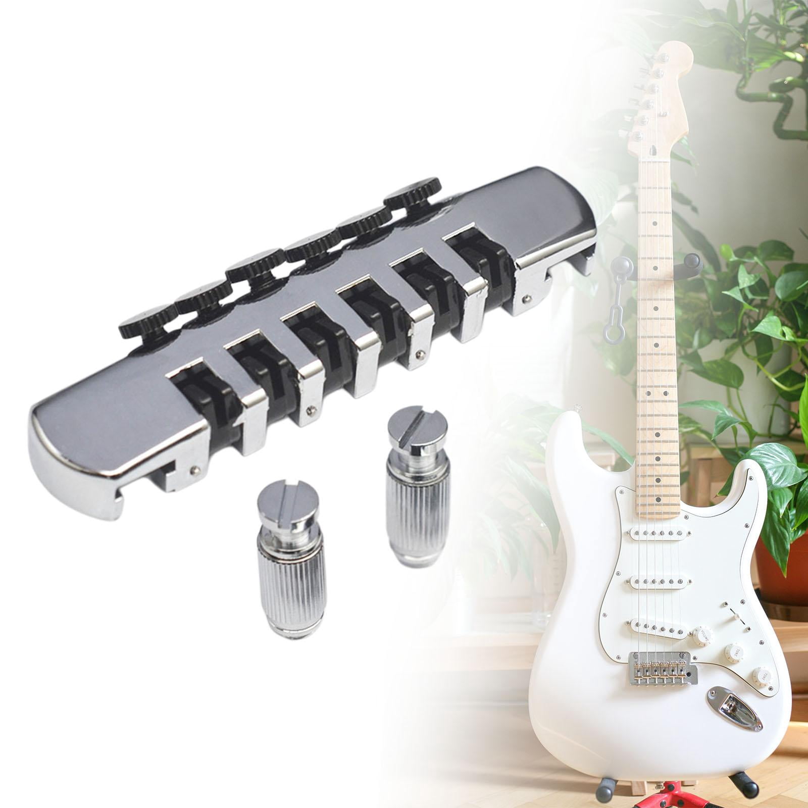 LeeQinersw Electric Guitar Bridge, Guitar Parts, Heavy Duty Metal Bridge, Tailpiece, Guitar Argent