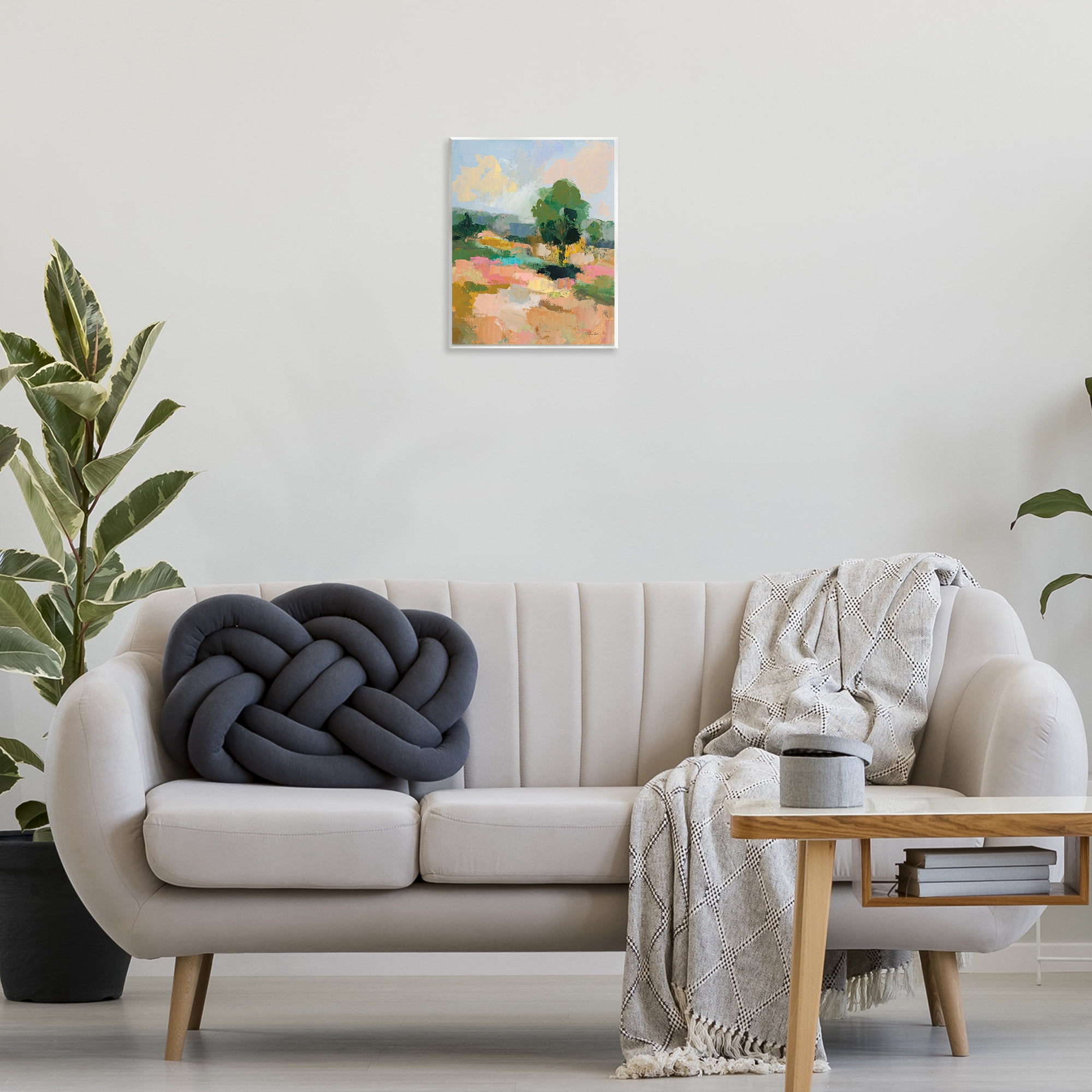 Stupell Industries Lone Tree Abstraction Landscape Painting Unframed Art Print Wall Art, 11 x 14