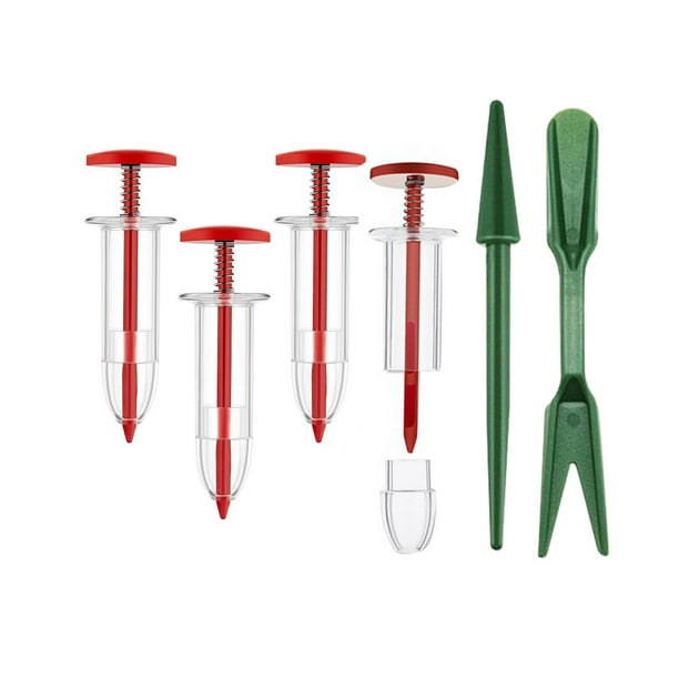 Dispensador de sembradora manual, sembradora de jardín, herramientas de jardinería, plántulas de jardín Rojo