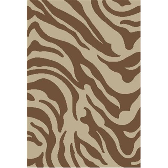 Madison Shag Safari Zebra 20 in. x 7 ft. 2 in. Runner Rug in Brown