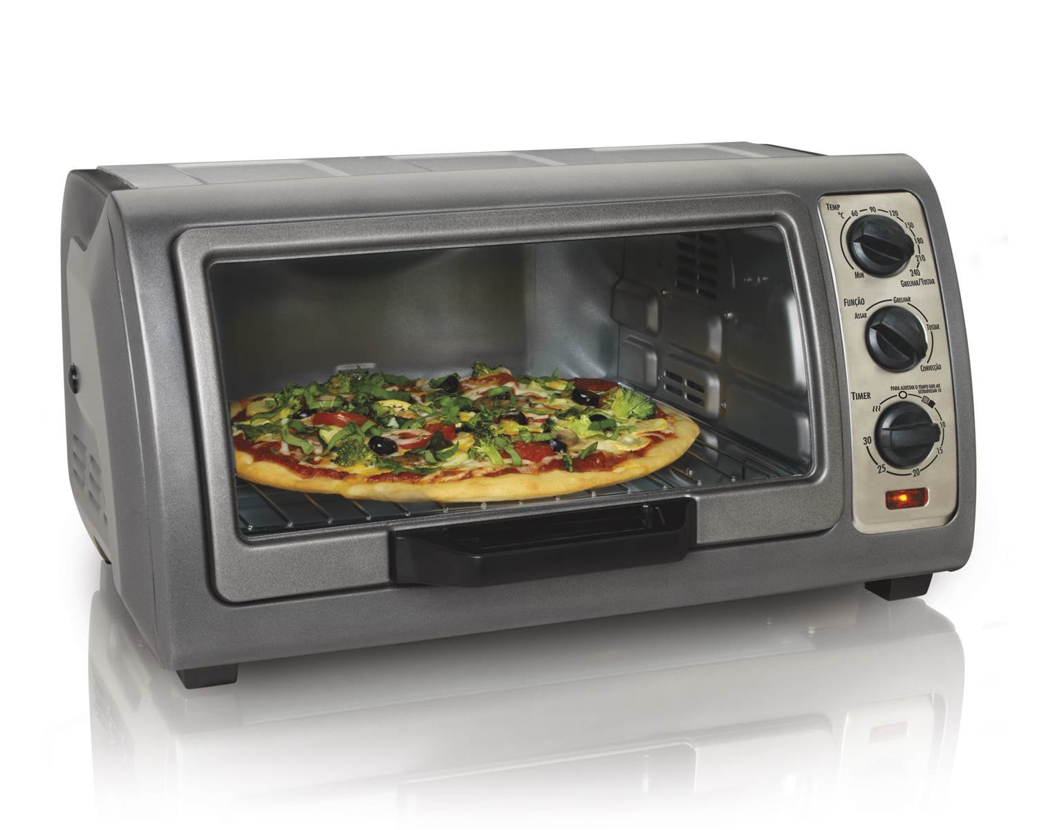 Hamilton Beach 31126 6-Slice Easy Reach Toaster Oven with Timer, Metallic - Walmart.com ...