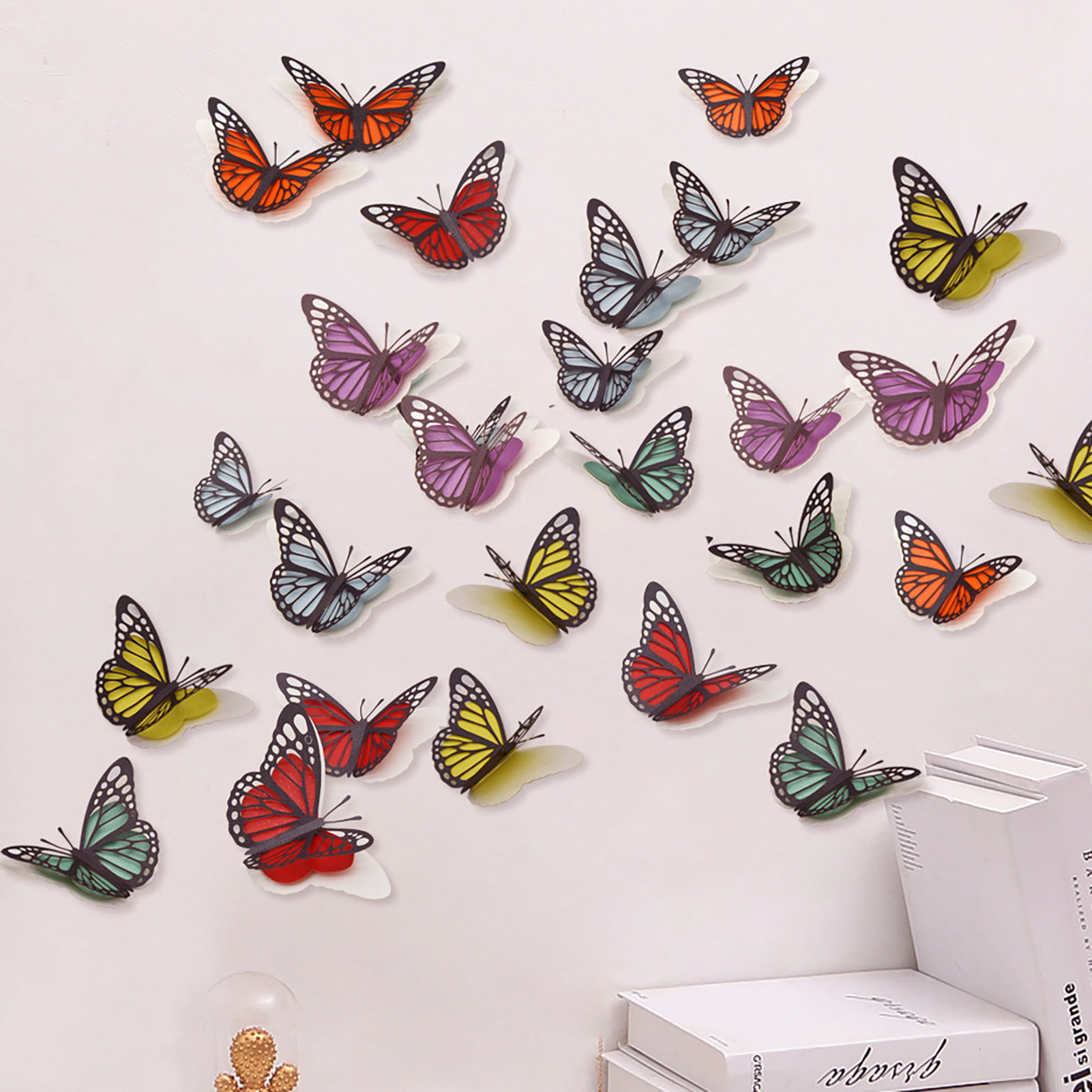 Travelwant Giant Butterfly Wall Stickers Decor,3D Large Butterflies Wall  Magnetism Decals Removable DIY Home Art Decorations 