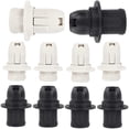 thumbnail image 1 of Paquete de 10 portalámparas de plástico (blanco y negro) con rosca Edison E14 y casquillo E14 y anillo de repuesto, 1 of 5