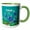 Green/White, variant on 3drose, This Vibrant Artwork of Fish Under the Sea Is Personalized with the Name Elijah, 11oz Two-tone Green Mug