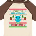 thumbnail image 4 of Inktastic I Want a Hippopotamus for Christmas Pixelated Ugly Sweater Boys or Girls Long Sleeve Baby Bodysuit, 4 of 5