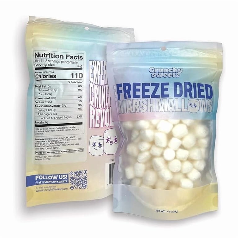 Crunchy Sweetz Freeze Dried Marshmallows Candy 4oz Bag - Walmart.com