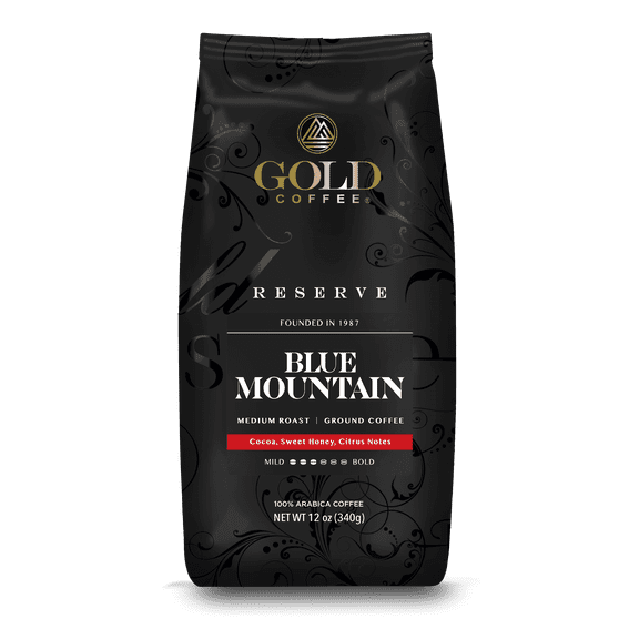 Gold Coffee Blue Mountain Ground Medium Roast Coffee, 12oz (Pack of 6)