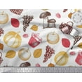 thumbnail image 2 of Soimoi Poly Georgette Fabric Mushroom,Grapes & Fresh Print Fabric by The Yard 52 Inch Wide, 2 of 3