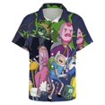 thumbnail image 5 of Adventure Time Casual Short Sleeve Shirt Lapel Collar Shirt Summer Beach Shirt XL, 5 of 8
