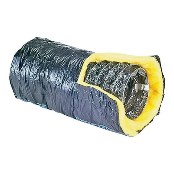 L.L. BUILDING Air Duct Pipe 8 Inch - Flexible Insulated HVAC Ductwork 25ft Silver - Heating & AC Systems Venting, UL Listed, Fiberglass Yarn