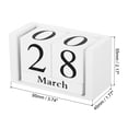 thumbnail image 2 of Calendario Perpetuo de Bloques de Madera Vintage Uxcell, Bloques de Exhibición de Mes y Fecha de Madera Reutilizables para Escritorio 3.7", Blanco, 2 of 5