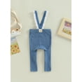 thumbnail image 4 of Cenuakty Baby Boys Girls Suspender Pants, Sleeveless Lace Trim Ribbed Knit Overalls Leggings, 4 of 9