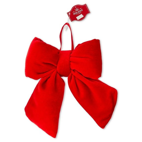 Red Velvet Puffy Bow Christmas Ornament, 5.75", by Holiday Time