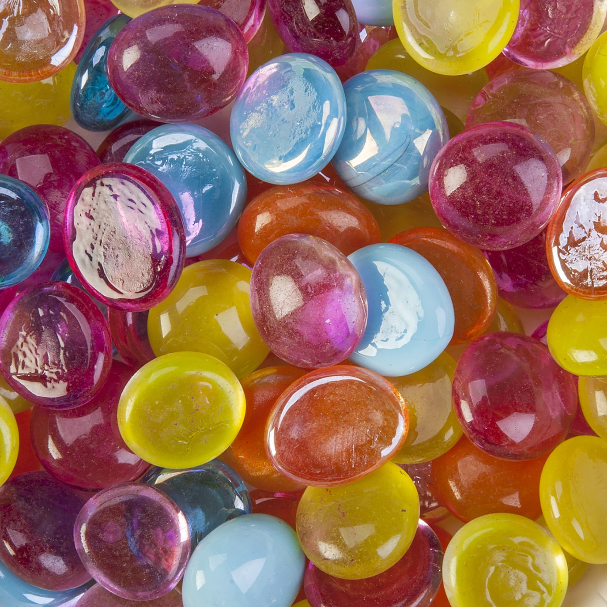 (3 pack) Akasha Decorative Tropical Glass Gems, 38 oz. Jar, Multicolor