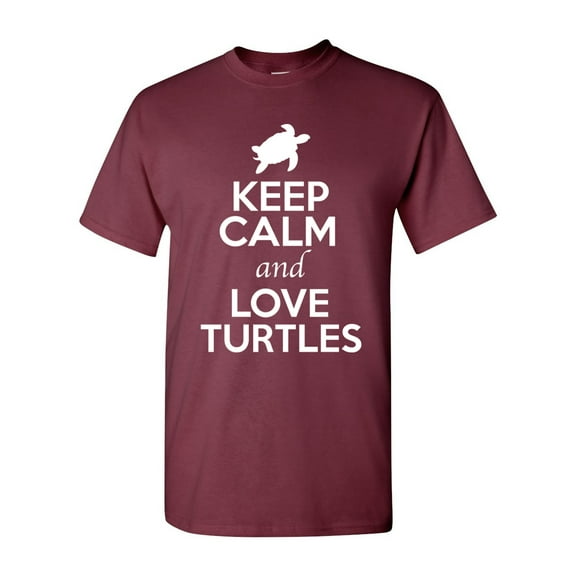 Keep Calm And Love Turtles Tortoise Animal Lover Adult T-Shirt Tee