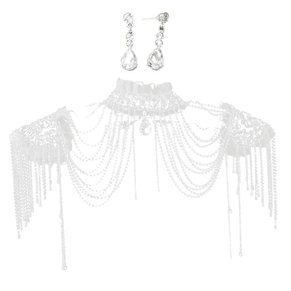 Crystal Rhinestone Wedding Bridal Jewelry Collar Choker Necklace Body Chain Shoulder Necklace