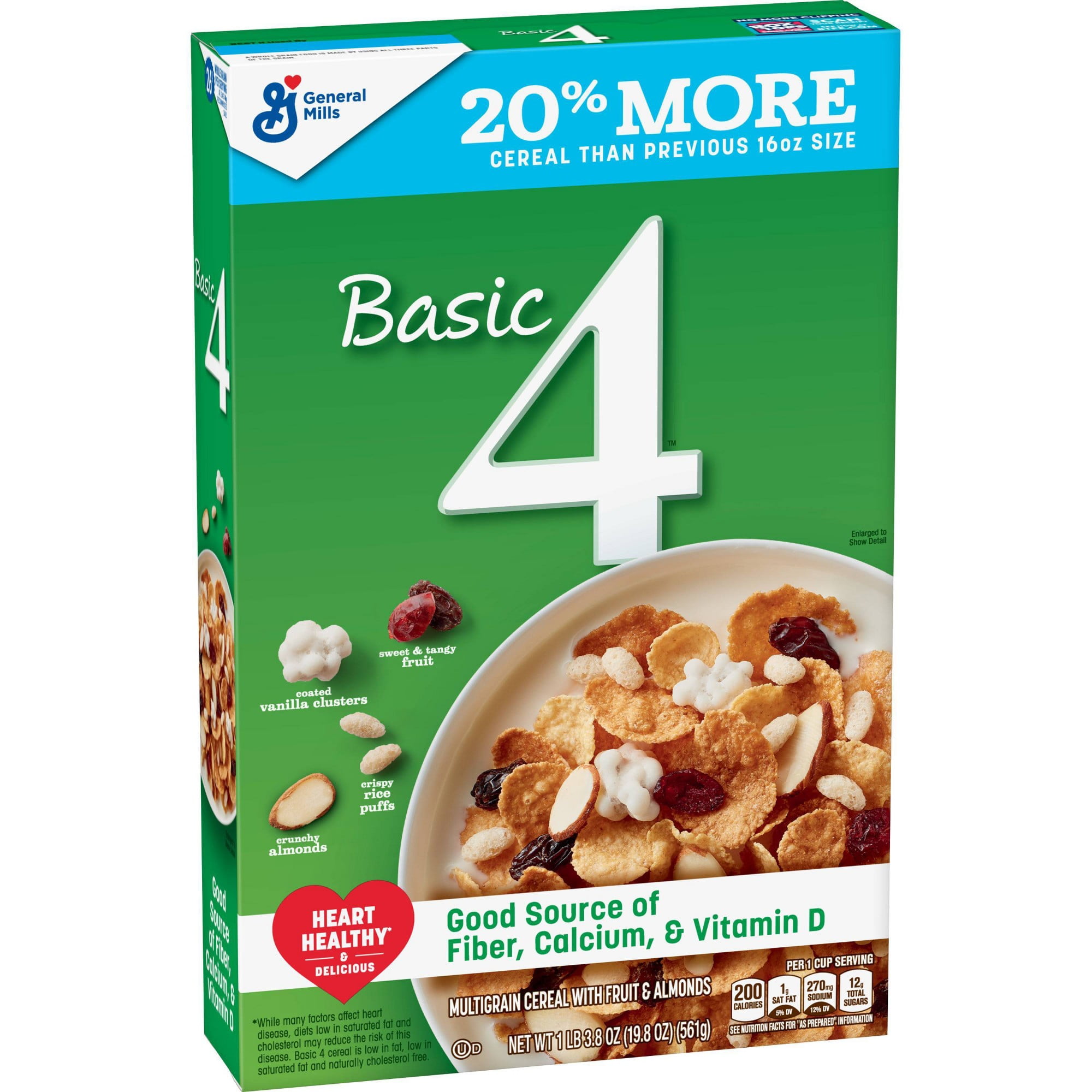 General Mills Basic 4 Cereal Family Size 19.8 oz (Pack of 4)