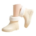 thumbnail image 1 of Platform Rain Boots Slip on Winter Lined Ankle Wet Weather Pu Material Soft Warm Non Slip Outdoors Waterproof Daily Commute Women, 1 of 8