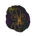 thumbnail image 2 of Disketp Mardi Gras Carnival Shower Caps,Reusable Shower Cap For Women, Double Layer Waterproof Hair Cap, Large Size For All Hair Lengths,For Girls Spa Home Salon Use, 2 of 9