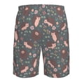 thumbnail image 6 of Kdxio Hedgehogs and Flowers1 Pattern Mens Casual Shorts - Drawstring Summer Beach Sports Shorts for Men, 6 of 9