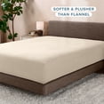 thumbnail image 3 of Bare Home Cozy Fleece Fitted Sheet - Extra Plush Polar Fleece - Deep Pocket Bed Sheet - Twin XL, Sand, 3 of 7