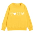 thumbnail image 1 of Comdrip Chandails de la Saint-Valentin pour Filles Chandails à Imprimé Graphique Cœur Manches Longues Chandail Col Rond Hauts Chandails Mignons pour Filles 10-12 Jaune 130, 1 of 6
