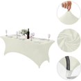 thumbnail image 2 of Stretchable Polyester Rectangle Table Cover for Outdoor Events – Elastic Fitted Design for Parties Weddings Banquets and Gatherings – - Table Protector, 2 of 7