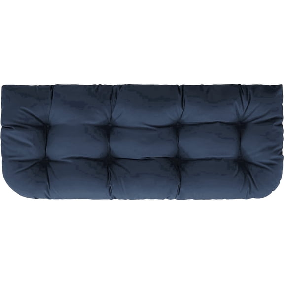 Outdoor Bench Cushion with Ties, 44"x22"x4" Outdoor Loveseat Cushions, Water Resistant Patio Seat Cushion, Fade Resistant Patio Bench Pads Navy