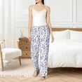 thumbnail image 5 of Uemuo Floral Butterfly Pattern Women's Wide Leg Palazzo Lounge Pants with Pockets Light Weight Loose Comfy Casual Pajama Pants-XX-Large, 5 of 9