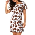 thumbnail image 2 of Sikiie Football Print Women's Short-sleeved Nightdress, Round Neck Pullover Nightdress Pajamas Summer Home Wear, 2 of 6