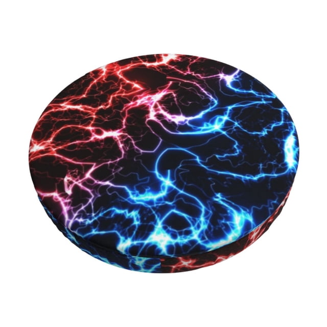 Balery Red And Blue Lightning Fundas de asiento para taburete de bar redondo de tela de terciopelo ajustables que protegen de arañazos y manchas para sillas de 14 a 17 pulgadas.-12 inch
