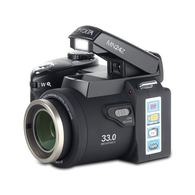 Minolta MN24Z Appareil Photo Numérique 33 MP / 1080p HD avec Kit d'Objectif Interchangeable (Noir)