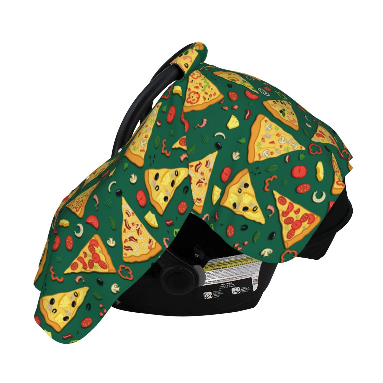 Naloa Pizza Baby Car Seat Cover, Breathable Baby Carrier Cover, Multiuse Baby Carrier Cover & Nursing Breastfeeding Cover