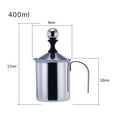 thumbnail image 4 of Manual Milk Frother Manual Milk Foamer Hand Pump Milk Foamer Milk Foam Making Tool 400cc Manual Milk Creamer Frother Double Layer Filter Stainless Steel Heatable Easy Clean With, 4 of 8