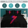 thumbnail image 5 of 3 Pcs Soft Bedding Set, Includes 1 Duvet Cover with Zipper And 2 Pillow Shams,Lightning Bolt Brush Twin(86"x70"), 5 of 8