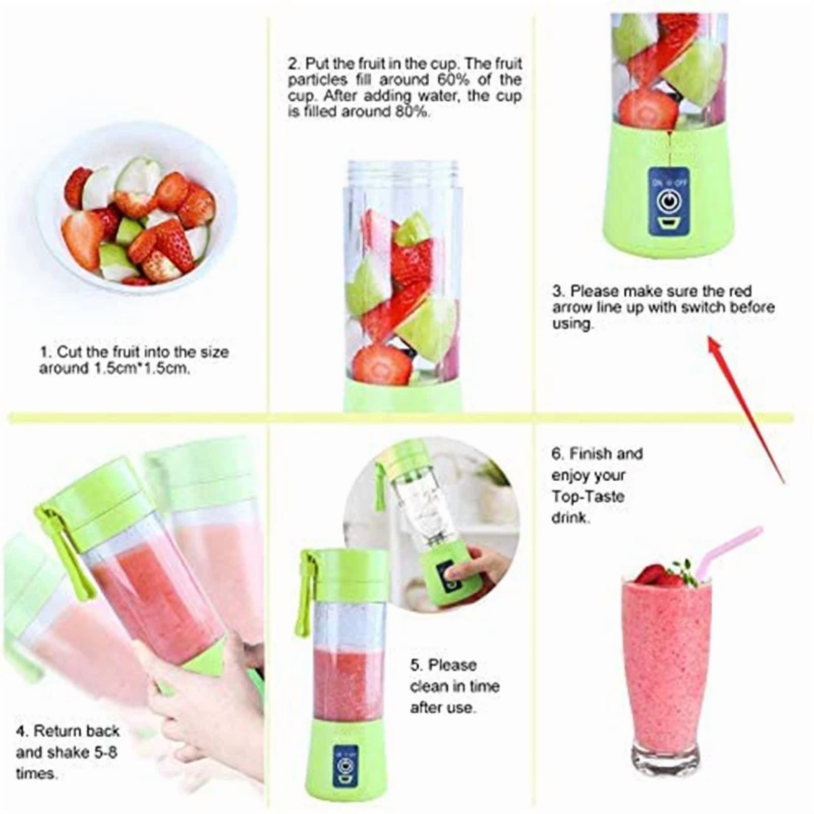 Portable Blender USB Mixer Electric Juicer Machine Smoothie Blender Mini Food Processor Personal Lemon Squeezer Orange Juicer