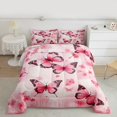 thumbnail image 2 of Manfei Dreamy Butterfly Child Queen Comforter Set, Pink Cherry Blossoms Bedding Comforter Set, Romantic Anniversary Reversible Bedding Set, Lightweight Room Decor, 3-Piece, 2 of 8