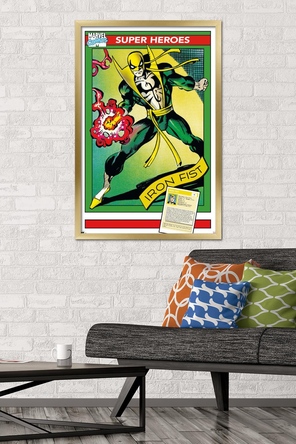 Marvel Trading Cards - Iron Fist Wall Poster, 22.375" x 34" Framed
