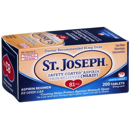 St. Joseph Coated Aspirin, 200 CT (Pack of 6)