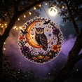 thumbnail image 3 of romoty Crescent Moon Owl Diamond Art Hanging Sign Kit Round Acrylic Wall Plaque Painting for Halloween Home Decor, 3 of 5