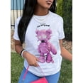 thumbnail image 2 of Camiseta Con Cuello Redondo Y Estampado De Oso, Camiseta Informal De Manga Corta Para Primavera Y Verano, Ropa De Mujer, 2 of 4