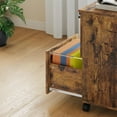 thumbnail image 3 of GloryStar Wood Filing Cabinet with Lock, Portable Under-Desk Storage Drawer Unit on Casters for Home Office, 3 of 5